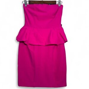 Express Pink Peplum Strapless Mini Dress Size 0 NWT